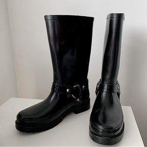 Cougar Black Rubber Womens Rain Boots Sz US 8  Preowned